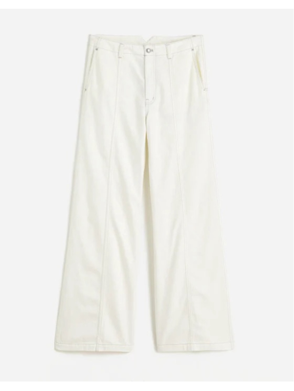 Madewell Wide-Sweep Trousers: Airy Denim Edition in white size petite 26